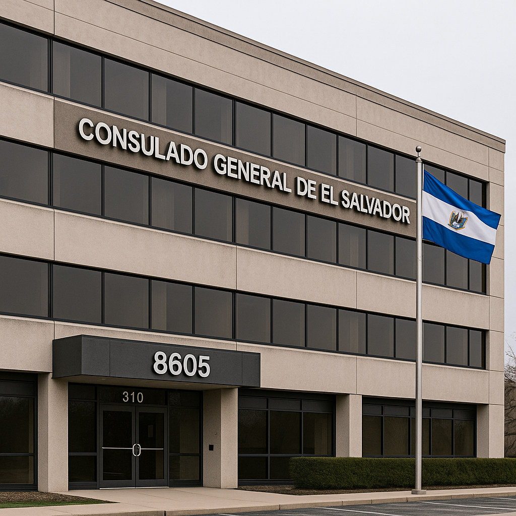 ¿Dónde queda el Consulado de El Salvador en Chicago y qué servicios ofrece?